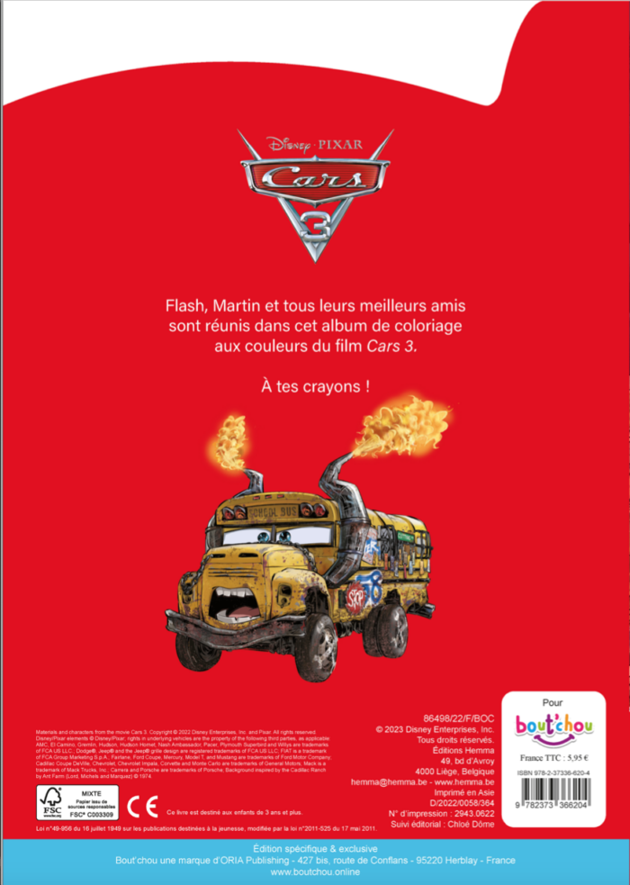 Hello colo : Cars 3 N°1