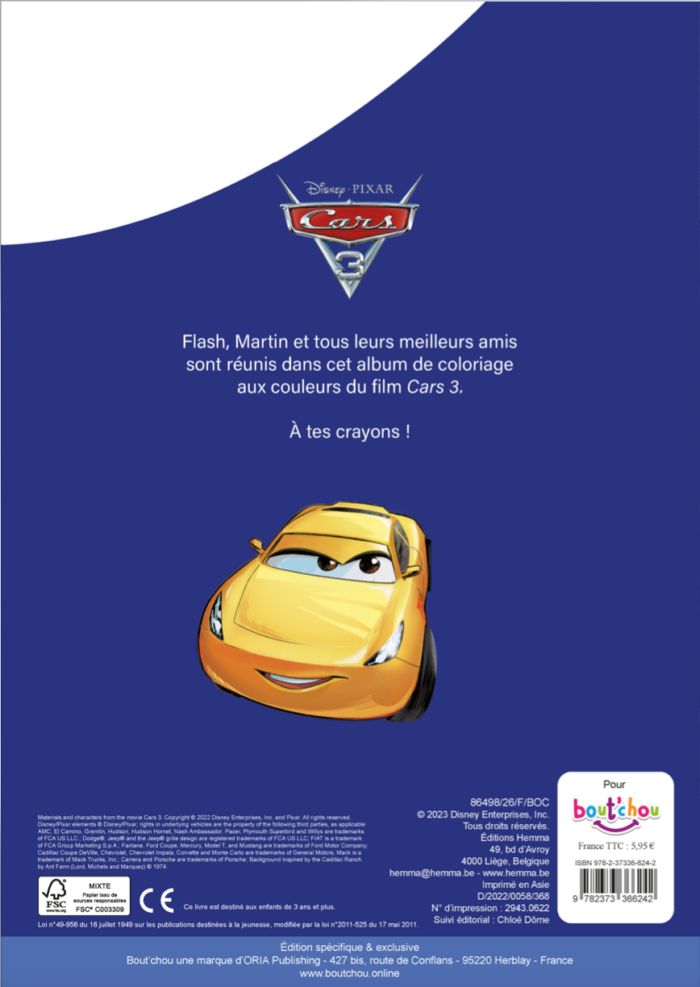 Hello colo : Cars 3 N°2