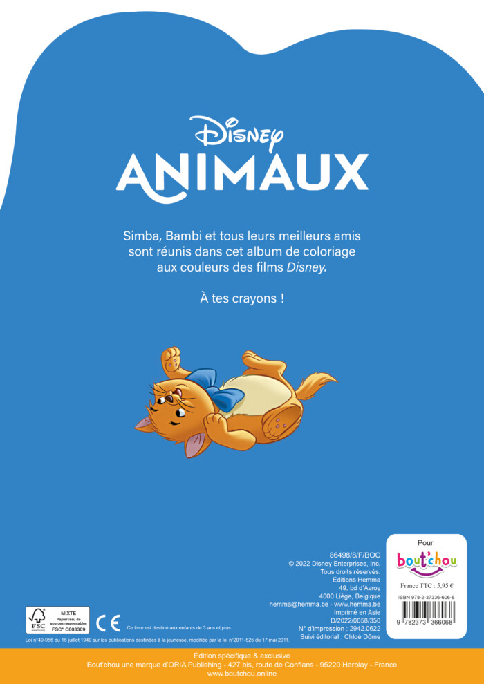 Hello colo : Disney Animaux N°1