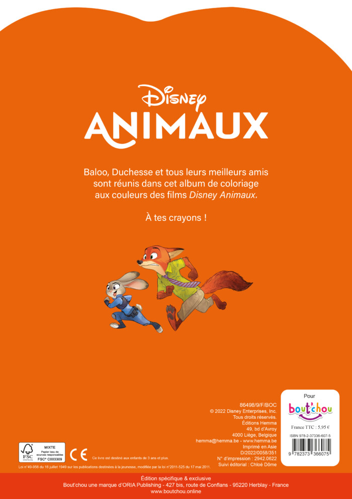 Hello colo : Disney animaux N°2